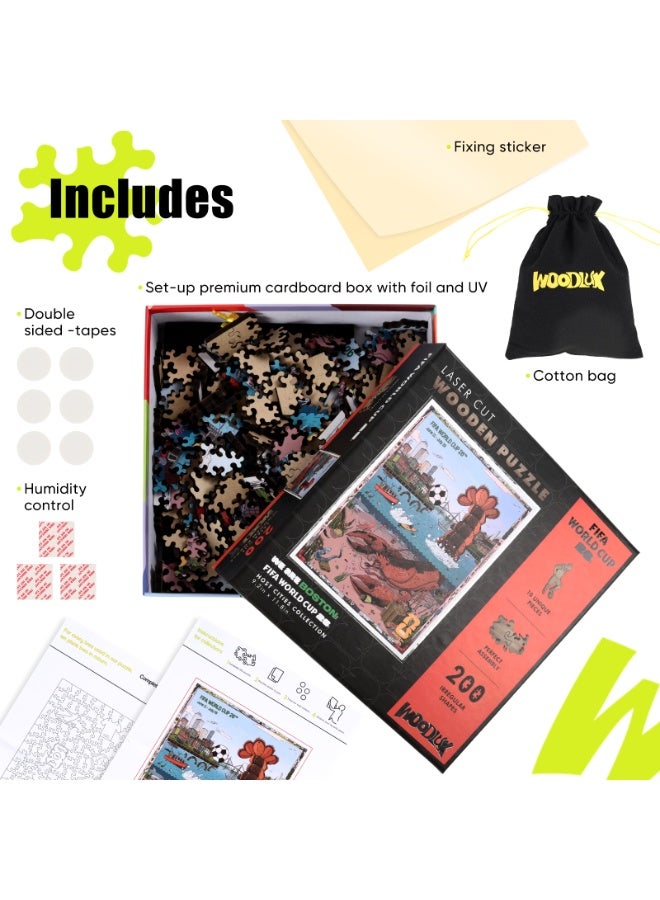 FIFA World Cup FIFA Official Licensed World Cup 2026 Host City Boston Illustration Wooden Jigsaw Puzzle 200 Pieces - Image 5